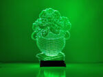 Vaza green lampă cu plexiglas iluminat color.