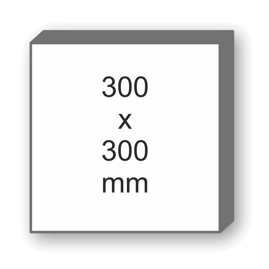 300 x 300 mm